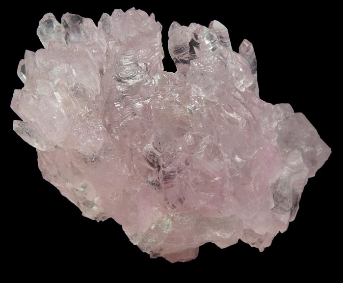 Quartz var. Rose Quartz Crystals from Lavra da Ilha, Taquaral, Jequitinhonha River, Minas Gerais, Brazil