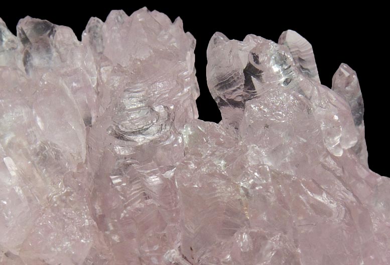 Quartz var. Rose Quartz Crystals from Lavra da Ilha, Taquaral, Jequitinhonha River, Minas Gerais, Brazil