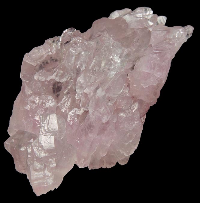 Quartz var. Rose Quartz Crystals from Lavra da Ilha, Taquaral, Jequitinhonha River, Minas Gerais, Brazil