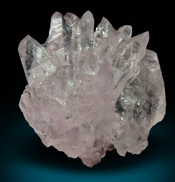 Quartz var. Rose Quartz Crystals from Lavra da Ilha, Taquaral, Jequitinhonha River, Minas Gerais, Brazil