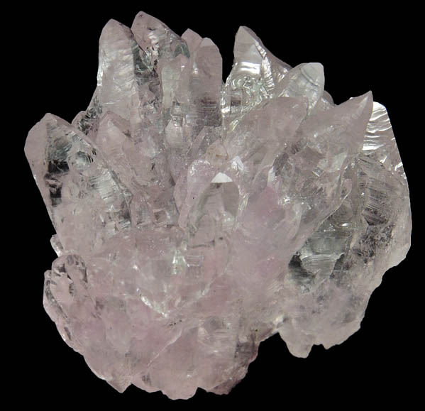 Quartz var. Rose Quartz Crystals from Lavra da Ilha, Taquaral, Jequitinhonha River, Minas Gerais, Brazil