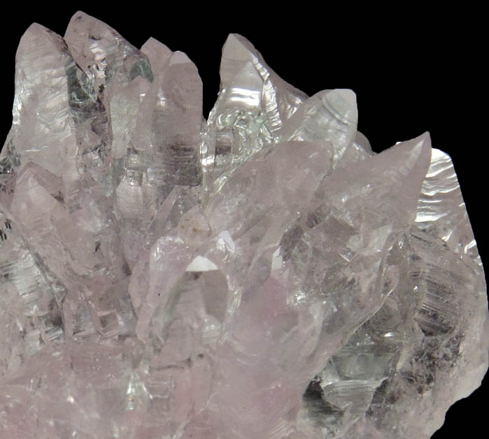 Quartz var. Rose Quartz Crystals from Lavra da Ilha, Taquaral, Jequitinhonha River, Minas Gerais, Brazil