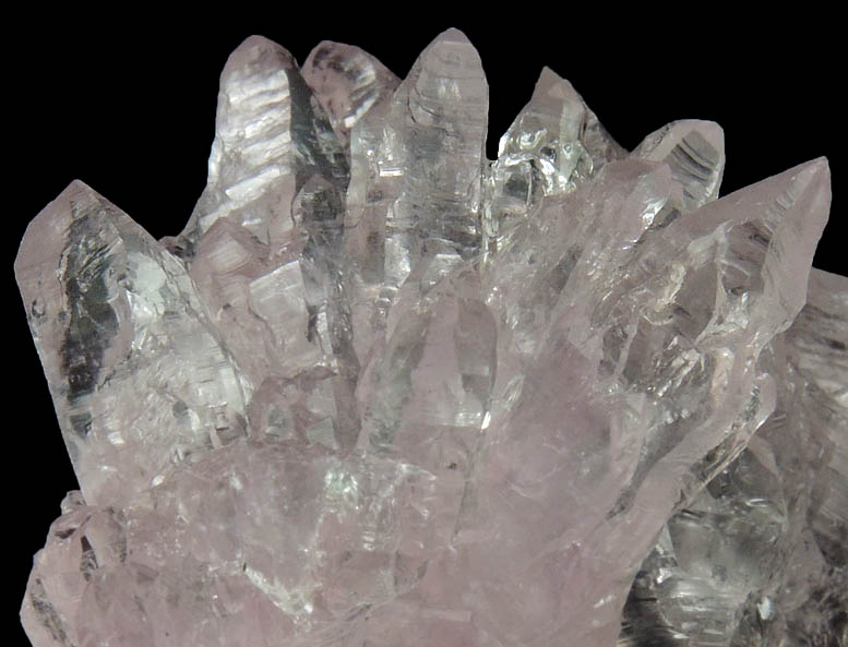 Quartz var. Rose Quartz Crystals from Lavra da Ilha, Taquaral, Jequitinhonha River, Minas Gerais, Brazil