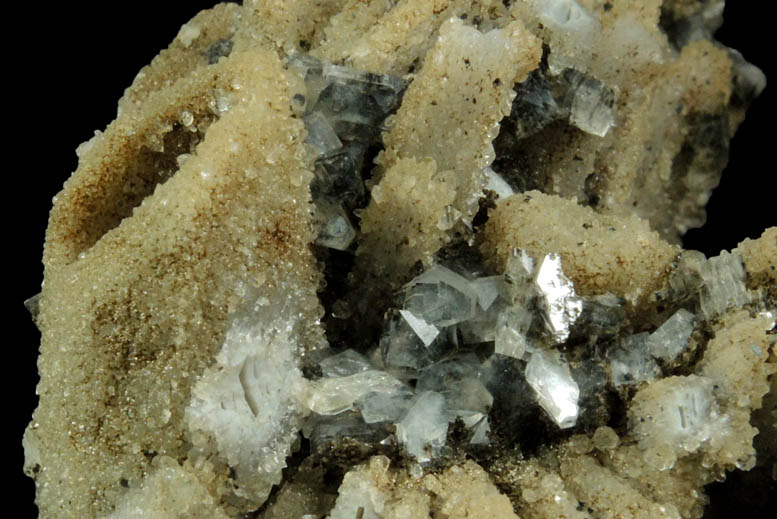 Heulandite on Quartz pseudomorphs after Anhydrite from Prospect Park Quarry, Prospect Park, Passaic County, New Jersey