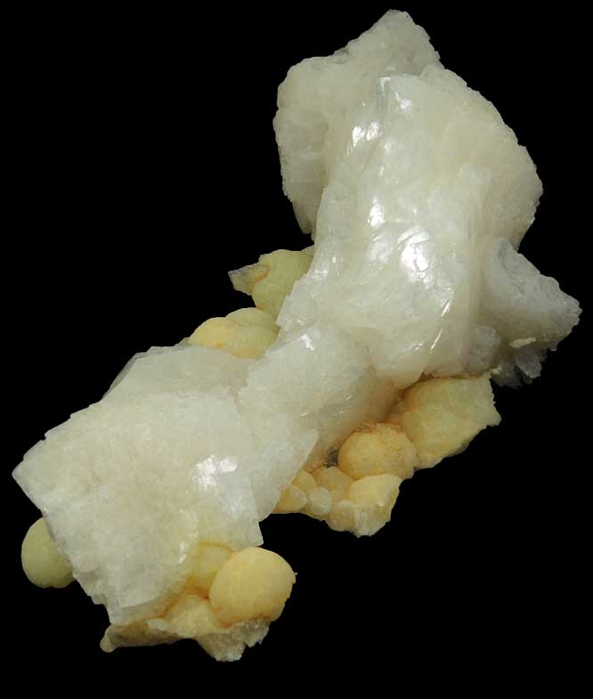 Heulandite on Prehnite from Upper New Street Quarry, Paterson, Passaic County, New Jersey