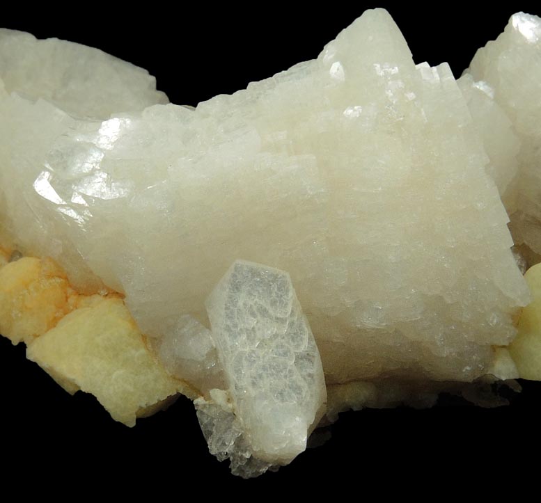 Heulandite on Prehnite from Upper New Street Quarry, Paterson, Passaic County, New Jersey