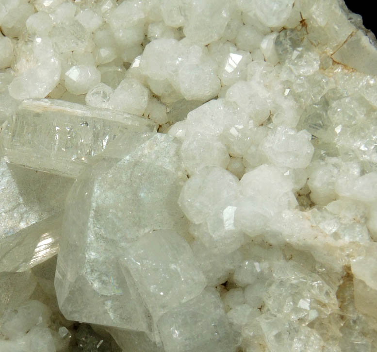 Analcime and Apophyllite over Datolite from Erie Railroad Cut, Jersey City, Hudson County, New Jersey