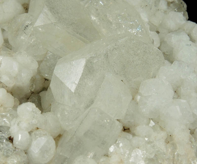 Analcime and Apophyllite over Datolite from Erie Railroad Cut, Jersey City, Hudson County, New Jersey