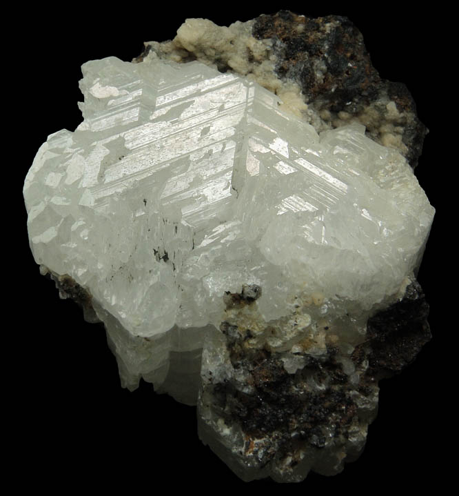 Cerussite (twinned crystals) with minor Galena from Tsumeb Mine, Otavi-Bergland District, Oshikoto, Namibia