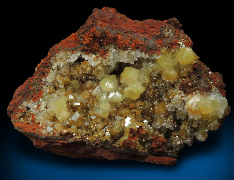 Adamite with minor Calcite from Mina Ojuela, Mapimi, Durango, Mexico