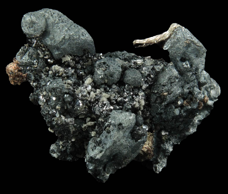 Acanthite with Native Silver from Xiaoqinggou, Datong, Shanxi, China