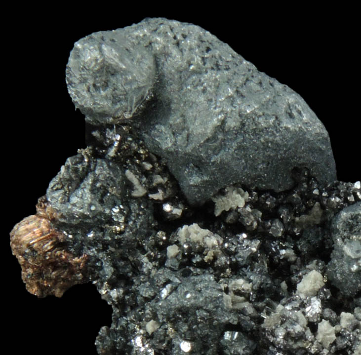 Acanthite with Native Silver from Xiaoqinggou, Datong, Shanxi, China