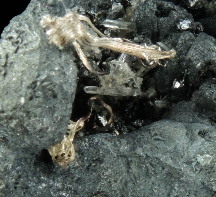 Acanthite with Native Silver from Xiaoqinggou, Datong, Shanxi, China