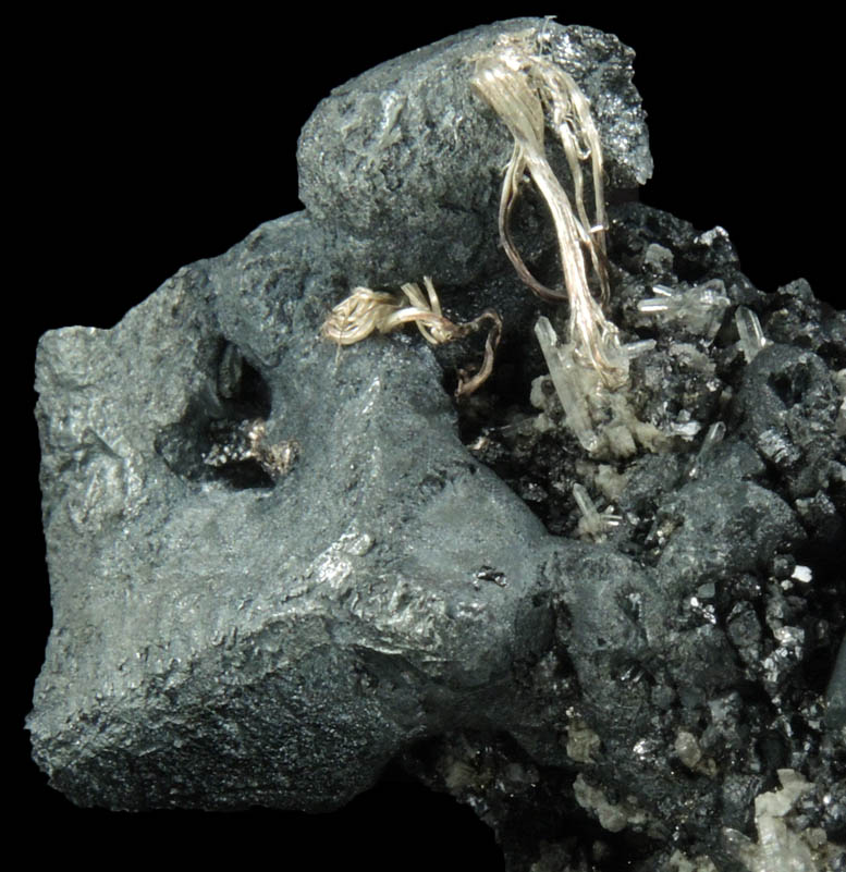 Acanthite with Native Silver from Xiaoqinggou, Datong, Shanxi, China