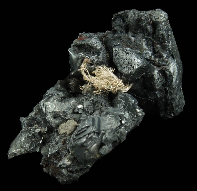 Acanthite with Native Silver from Xiaoqinggou, Datong, Shanxi, China