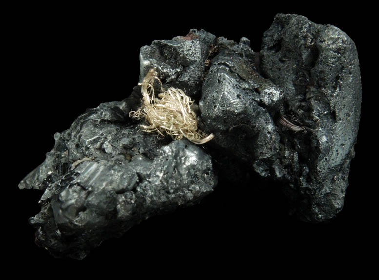 Acanthite with Native Silver from Xiaoqinggou, Datong, Shanxi, China