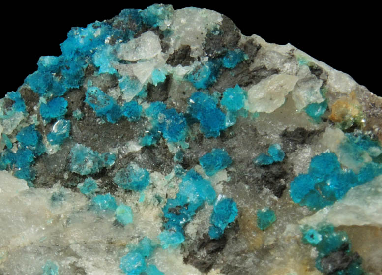 Turquoise crystals on Quartz from Bishop Mine, Lynch Station, Campbell County, Virginia