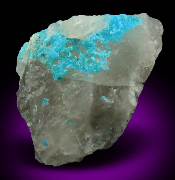 Turquoise crystals on Quartz from Bishop Mine, Lynch Station, Campbell County, Virginia