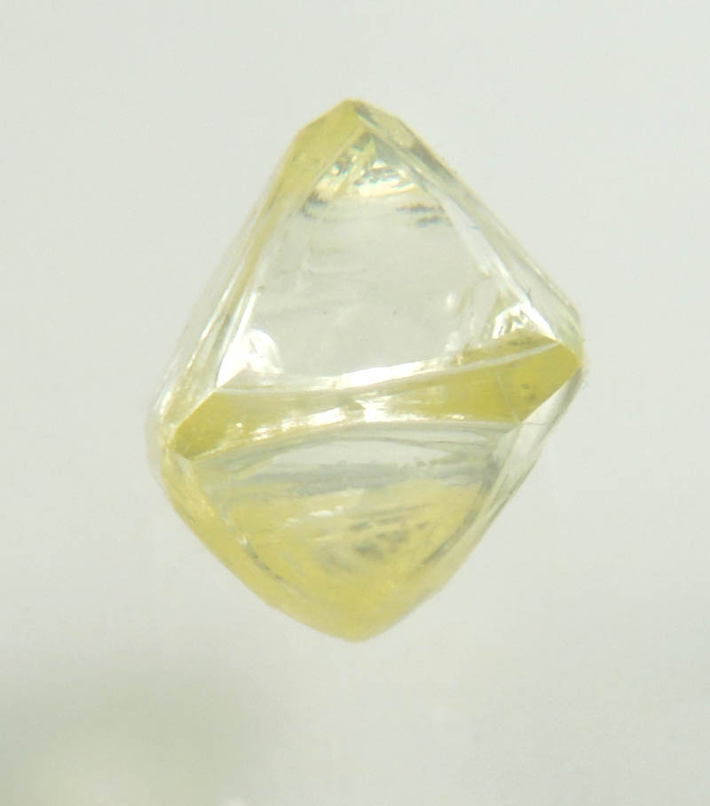 Diamond (0.87 carat fancy light-yellow gem-grade cuttable octahedral uncut diamond) from Jwaneng Mine, Naledi River Valley, Botswana