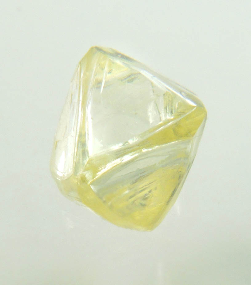 Diamond (0.87 carat fancy light-yellow gem-grade cuttable octahedral uncut diamond) from Jwaneng Mine, Naledi River Valley, Botswana