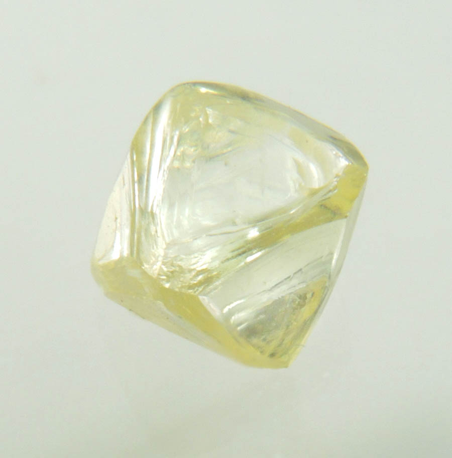 Diamond (0.87 carat fancy light-yellow gem-grade cuttable octahedral uncut diamond) from Jwaneng Mine, Naledi River Valley, Botswana