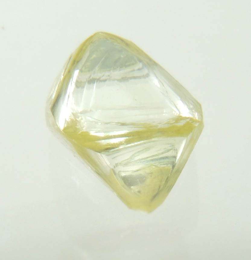 Diamond (0.87 carat fancy light-yellow gem-grade cuttable octahedral uncut diamond) from Jwaneng Mine, Naledi River Valley, Botswana