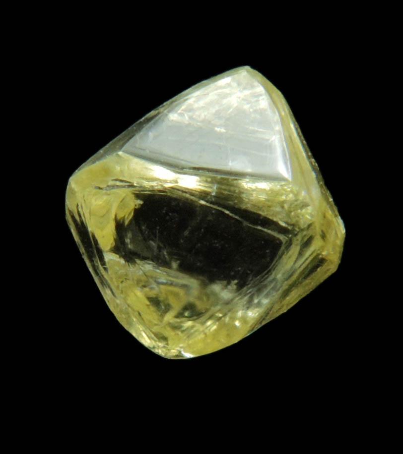 Diamond (0.87 carat fancy light-yellow gem-grade cuttable octahedral uncut diamond) from Jwaneng Mine, Naledi River Valley, Botswana