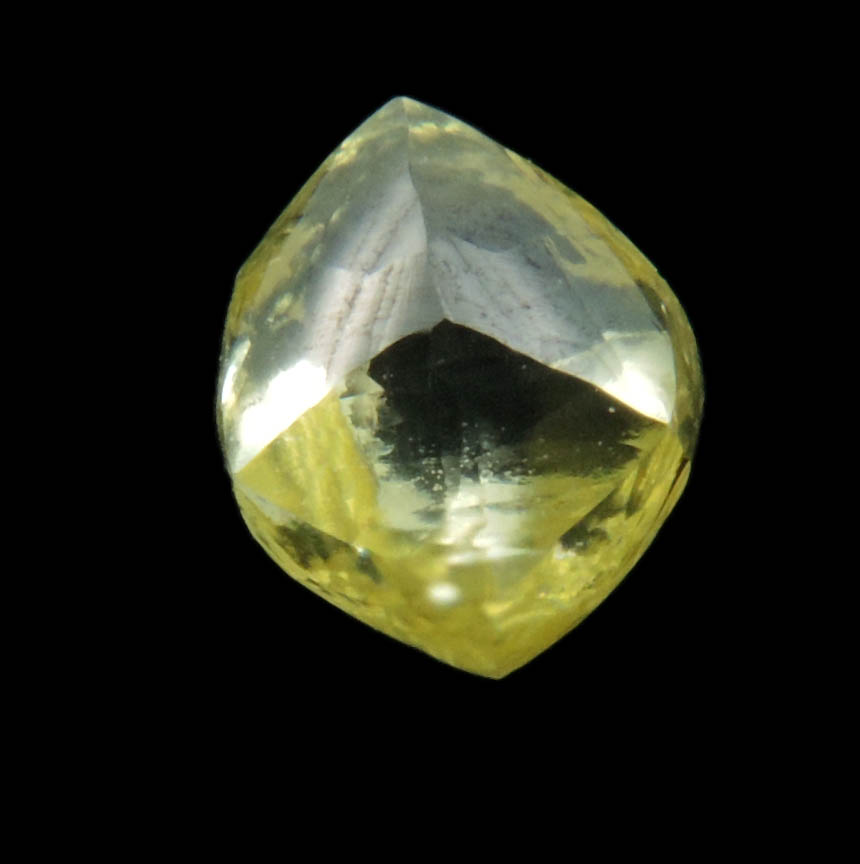 Diamond (0.90 carat fancy-yellow gem-grade cuttable dodecahedral uncut diamond) from Jwaneng Mine, Naledi River Valley, Botswana