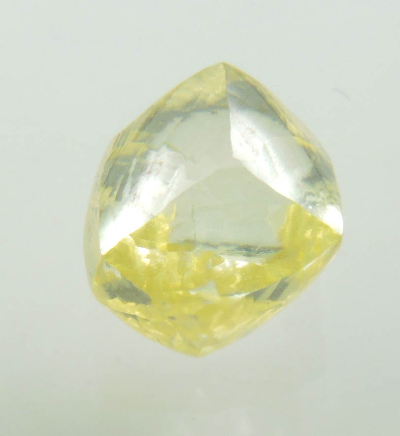 Diamond (0.90 carat fancy-yellow gem-grade cuttable dodecahedral uncut diamond) from Jwaneng Mine, Naledi River Valley, Botswana