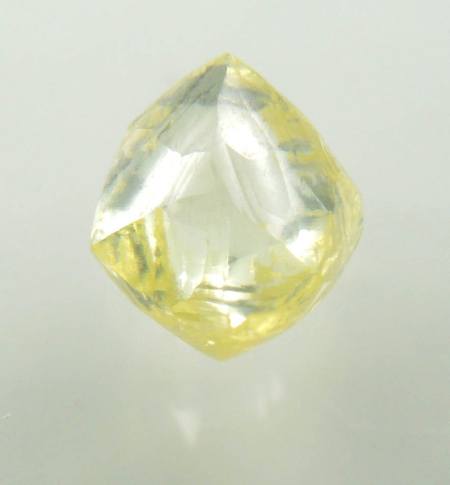 Diamond (0.90 carat fancy-yellow gem-grade cuttable dodecahedral uncut diamond) from Jwaneng Mine, Naledi River Valley, Botswana