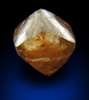 Diamond (1.49 carat orange-brown octahedral rough diamond) from Northern Cape Province, South Africa