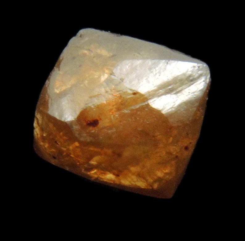 Diamond (1.49 carat orange-brown octahedral rough diamond) from Northern Cape Province, South Africa