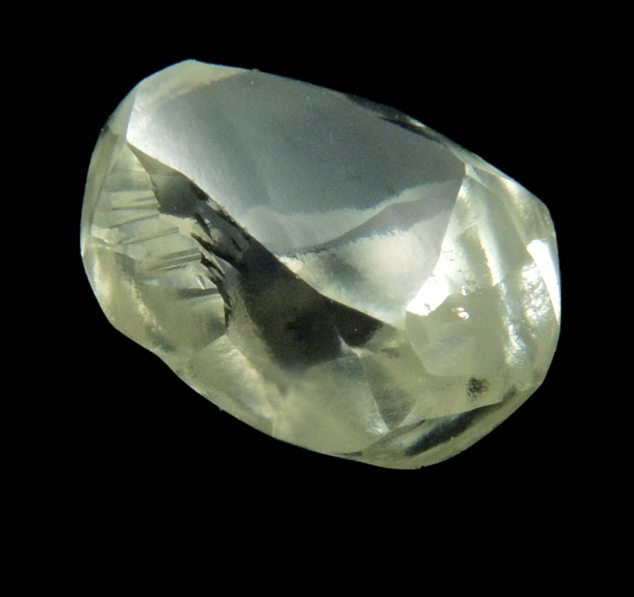 Diamond (2.17 carat superb cuttable gem-grade pale-yellow complex uncut diamond) from Almazy Anabara Mine, Sakha (Yakutia) Republic, Siberia, Russia