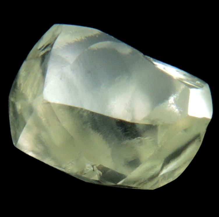 Diamond (2.17 carat superb cuttable gem-grade pale-yellow complex uncut diamond) from Almazy Anabara Mine, Sakha (Yakutia) Republic, Siberia, Russia