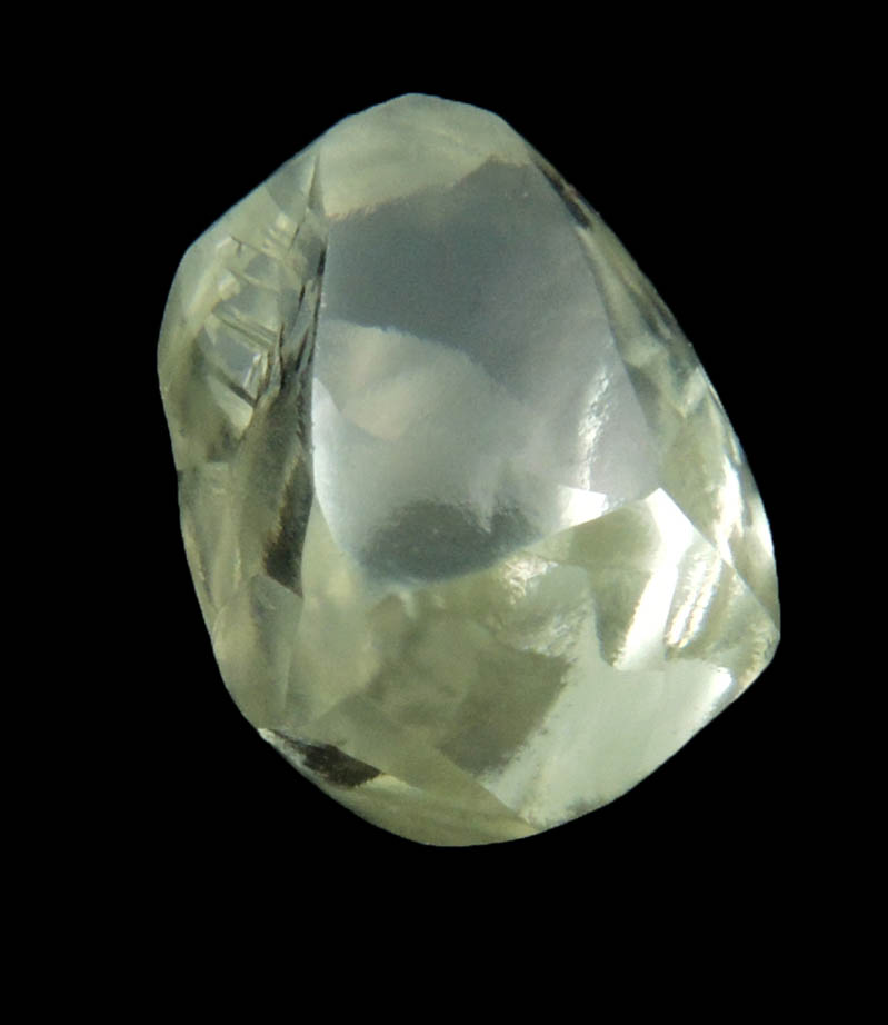 Diamond (2.17 carat superb cuttable gem-grade pale-yellow complex uncut diamond) from Almazy Anabara Mine, Sakha (Yakutia) Republic, Siberia, Russia