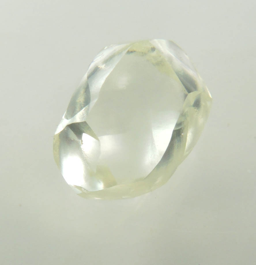 Diamond (2.17 carat superb cuttable gem-grade pale-yellow complex uncut diamond) from Almazy Anabara Mine, Sakha (Yakutia) Republic, Siberia, Russia