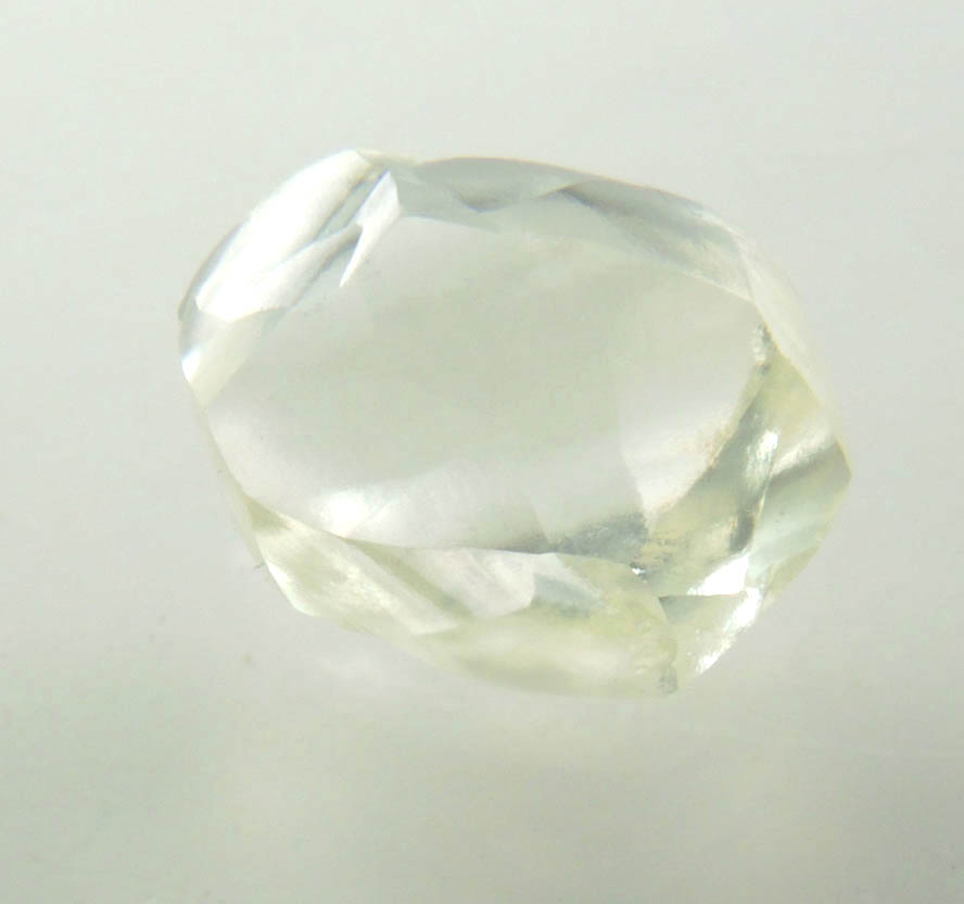 Diamond (2.17 carat superb cuttable gem-grade pale-yellow complex uncut diamond) from Almazy Anabara Mine, Sakha (Yakutia) Republic, Siberia, Russia