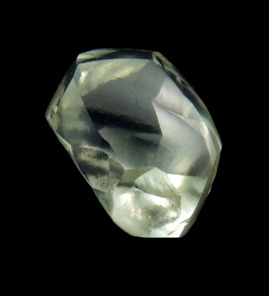 Diamond (2.17 carat superb cuttable gem-grade pale-yellow complex uncut diamond) from Almazy Anabara Mine, Sakha (Yakutia) Republic, Siberia, Russia