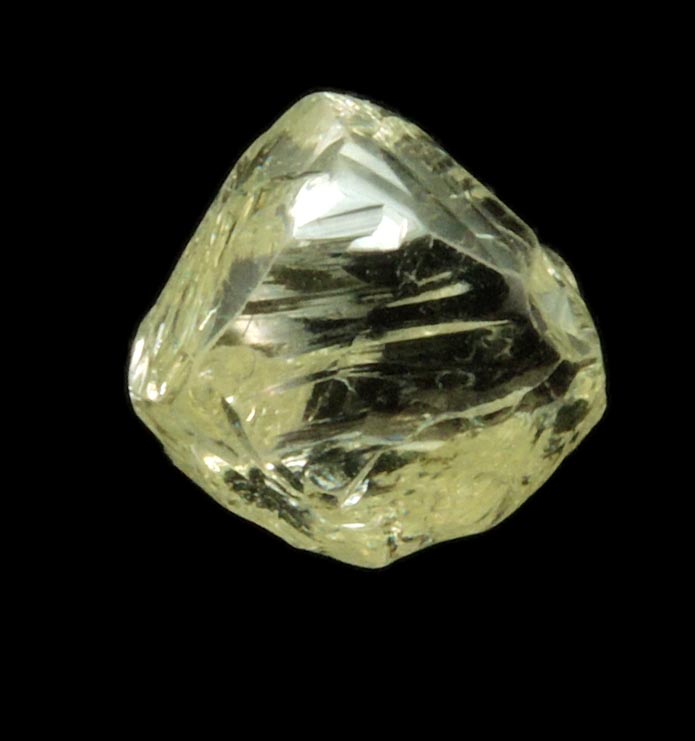 Diamond (1.99 carat superb cuttable gem-grade yellow complex diamond) from Matto Grosso, Brazil