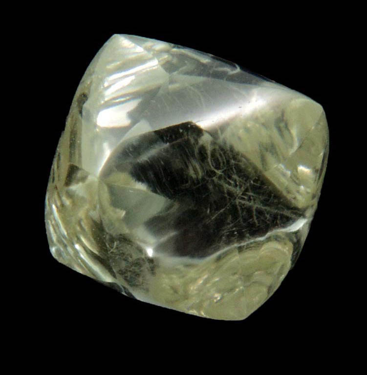 Diamond (2.32 carat superb cuttable gem-grade pale-yellow octahedral diamond) from Almazy Anabara Mine, Sakha Republic, Siberia, Russia