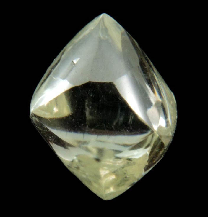 Diamond (2.32 carat superb cuttable gem-grade pale-yellow octahedral diamond) from Almazy Anabara Mine, Sakha Republic, Siberia, Russia