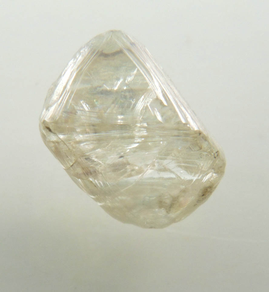 Diamond (3.50 carat pale-gray asymmetric octahedral crystal) from Vaal River Mining District, Northern Cape Province, South Africa