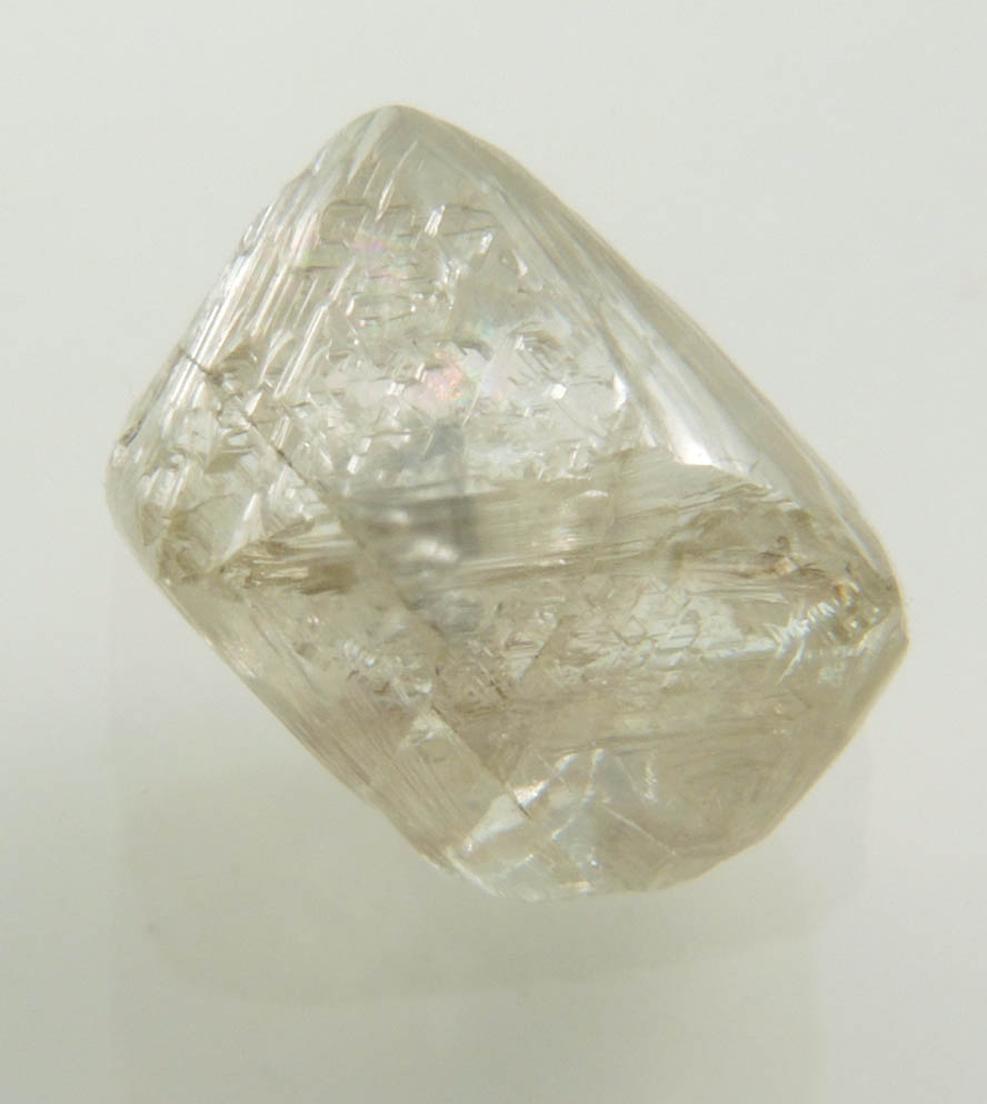 Diamond (3.50 carat pale-gray asymmetric octahedral crystal) from Vaal River Mining District, Northern Cape Province, South Africa