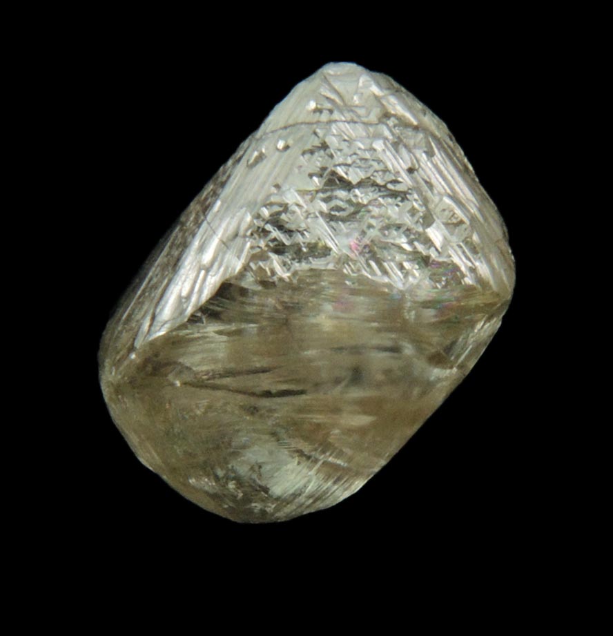 Diamond (3.50 carat pale-gray asymmetric octahedral crystal) from Vaal River Mining District, Northern Cape Province, South Africa