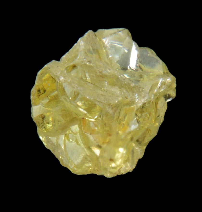 Diamond (1.01 carat yellow cavernous cubic uncut rough diamond) from Mbuji-Mayi, 300 km east of Tshikapa, Democratic Republic of the Congo