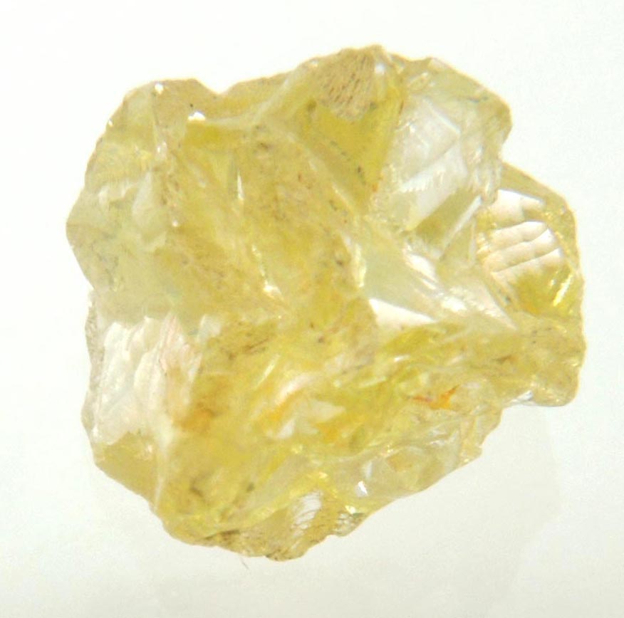 Diamond (1.01 carat yellow cavernous cubic uncut rough diamond) from Mbuji-Mayi, 300 km east of Tshikapa, Democratic Republic of the Congo