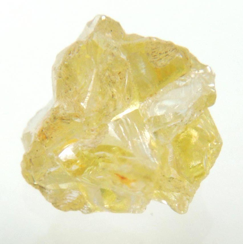 Diamond (1.01 carat yellow cavernous cubic uncut rough diamond) from Mbuji-Mayi, 300 km east of Tshikapa, Democratic Republic of the Congo