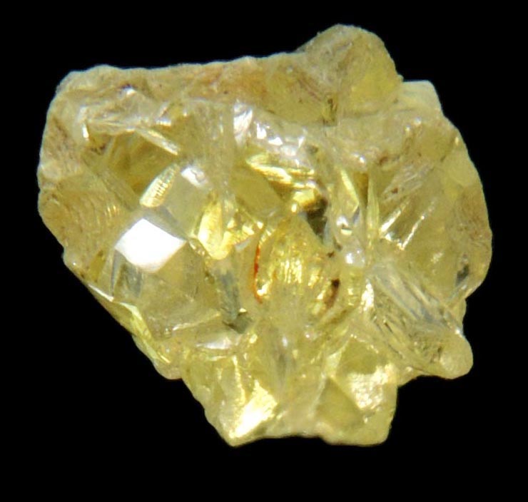 Diamond (1.01 carat yellow cavernous cubic uncut rough diamond) from Mbuji-Mayi, 300 km east of Tshikapa, Democratic Republic of the Congo