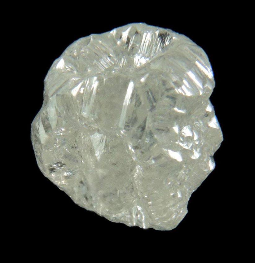 Diamond (2.41 carat pale-gray cavernous cubic uncut rough diamond) from Diavik Mine, East Island, Lac de Gras, Northwest Territories, Canada