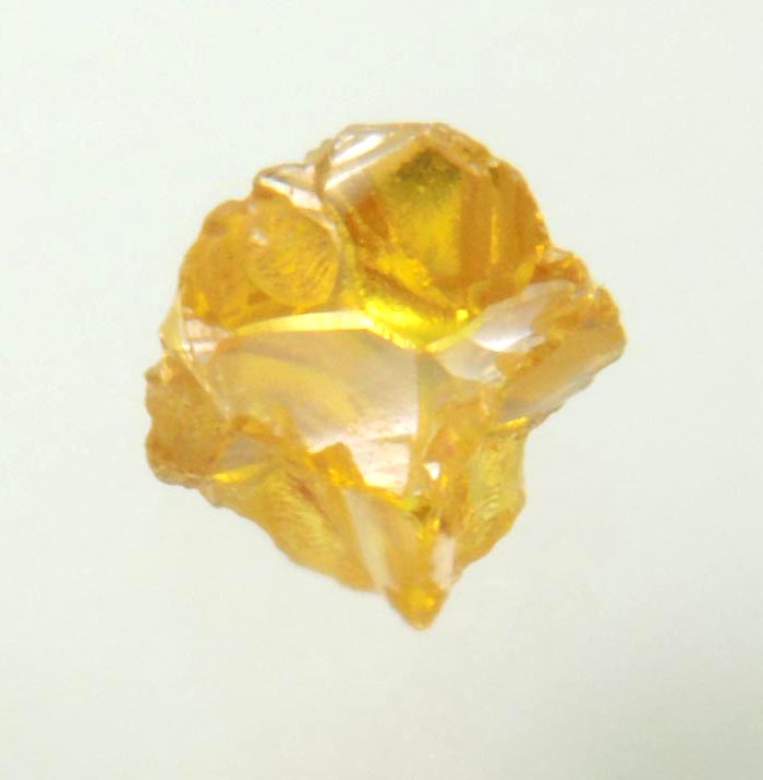 Diamond (0.31 carat fancy intense-yellow cavernous cubic uncut rough diamond) from Mbuji-Mayi, 300 km east of Tshikapa, Democratic Republic of the Congo